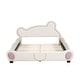 preview thumbnail 1 of 9, Queen Upholstered Platform Bed w/ Bear-shaped Headboard & Pocket,Beige Beige - Queen