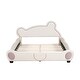 preview thumbnail 23 of 57, Velvet Upholstered Platform Bed with Bear Shaped Headboard and Pocket