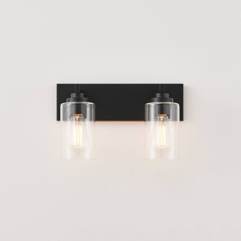 KAWOTI 2-Light Bathroom Vanity Light with Clear Glass Shade