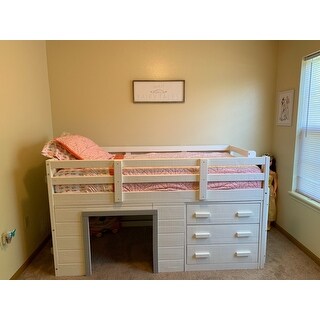 Sweet Dreams Low Loft in White and Grey Size - Twin