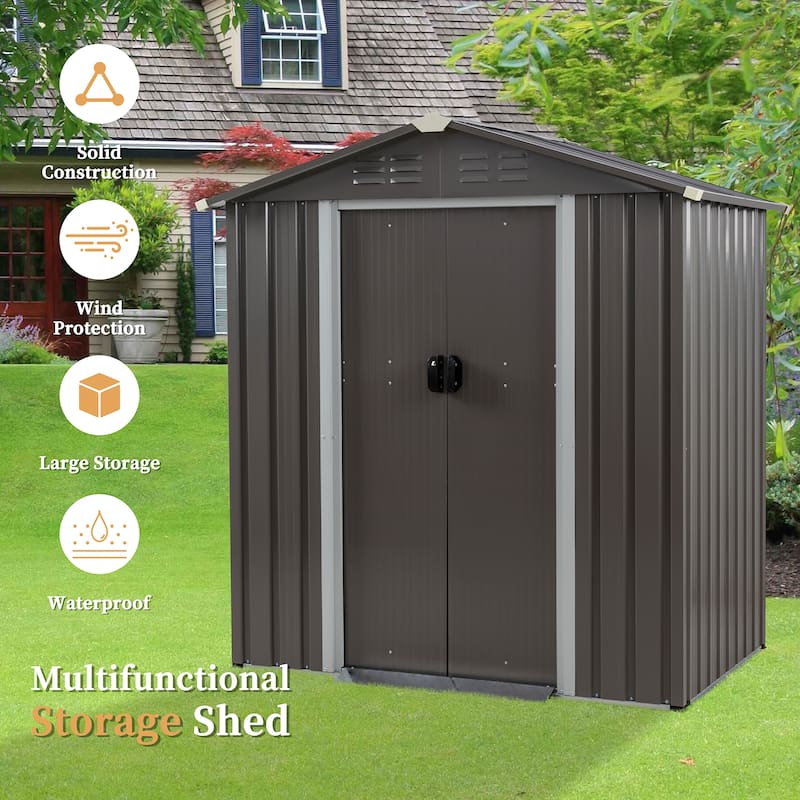 Futzca Outdoor Storage Shed with Lockable Door - N/A