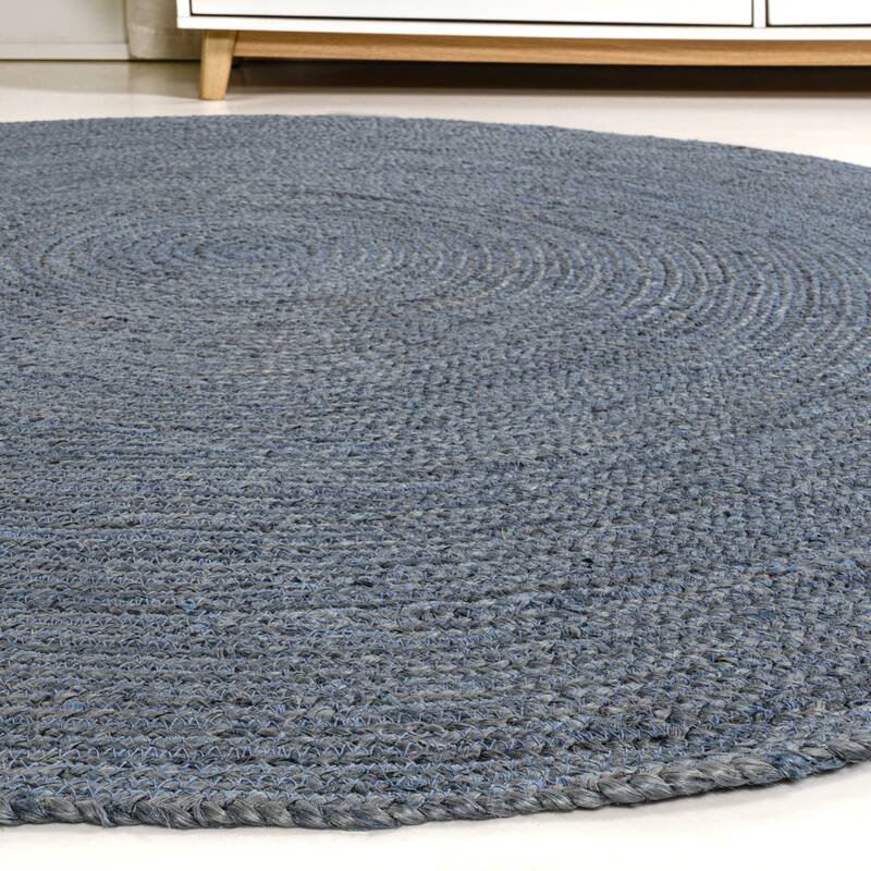 JONATHAN Y Abyss Braided Coastal Cottage Round Jute Area Rug