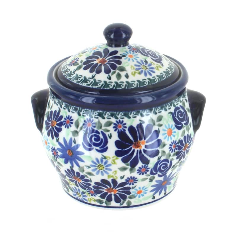 Blue Rose Polish Pottery 1096 Zaklady Small Canister