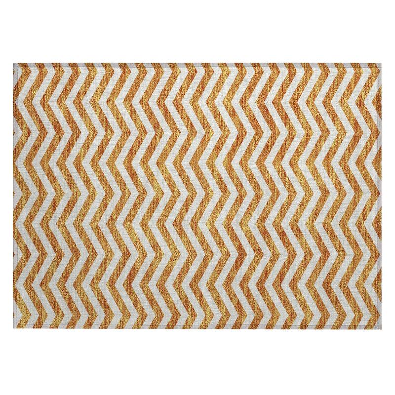 Machine Washable Indoor/ Outdoor Chantille Chevron Stripe Rug