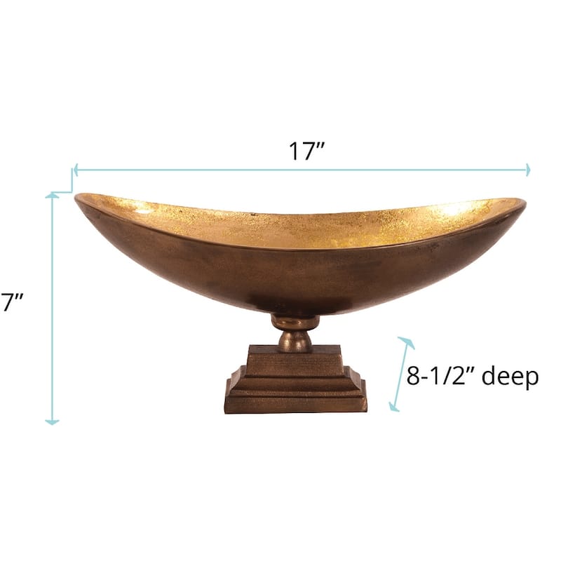 Allan Andrews Bronze Aluminum Large Bowl - 17"w x 8.1/2"d x 7"h