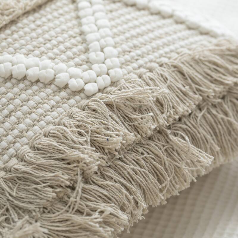 16" Handwoven Cotton Throw Pillow Cover
