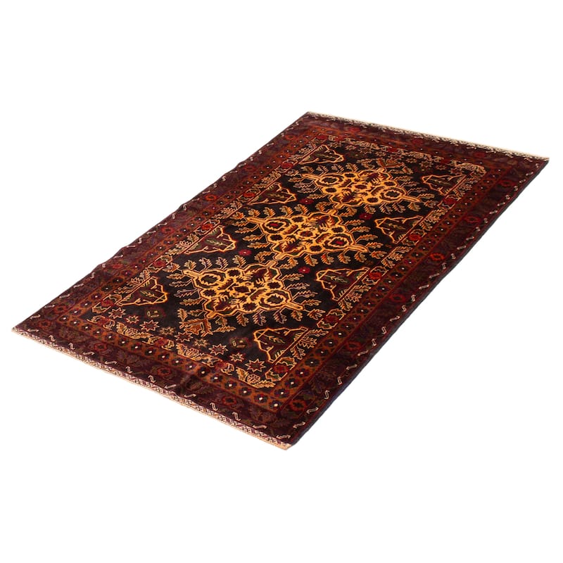 Teimani Black Rug 3'11" x 6'8" - 3'11 x 6'8