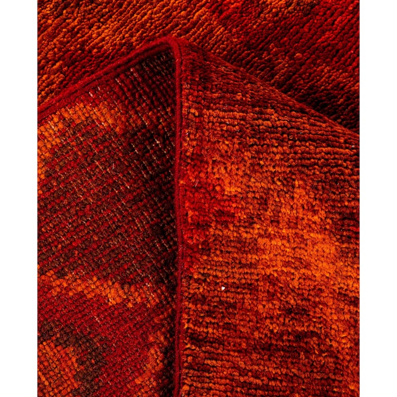 Overdyed One-of-a-Kind Hand-Knotted Area Rug - Orange - 4' 0" x 6' 1"