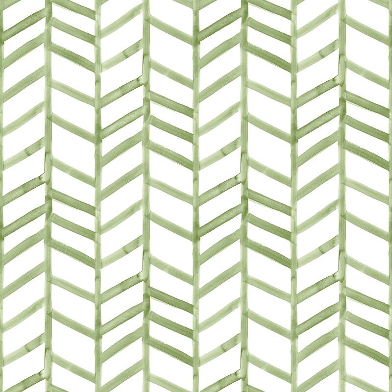 Chesapeake Fletching Green Geometric Wallpaper