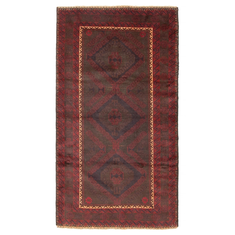 ECARPETGALLERY Hand-knotted Teimani Dark Grey Wool Rug - 3'4 x 6'1 - Dark Grey - 3'4 x 6'1