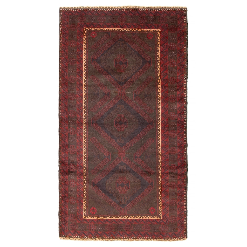 ECARPETGALLERY Hand-knotted Teimani Dark Grey Wool Rug - 3'4 x 6'1