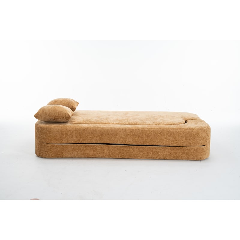 3-Seater Convertible Sofa Bed, Chenille Fabric Sleeper Sofa, High-Density Sponge Daybed, No Assembly Required
