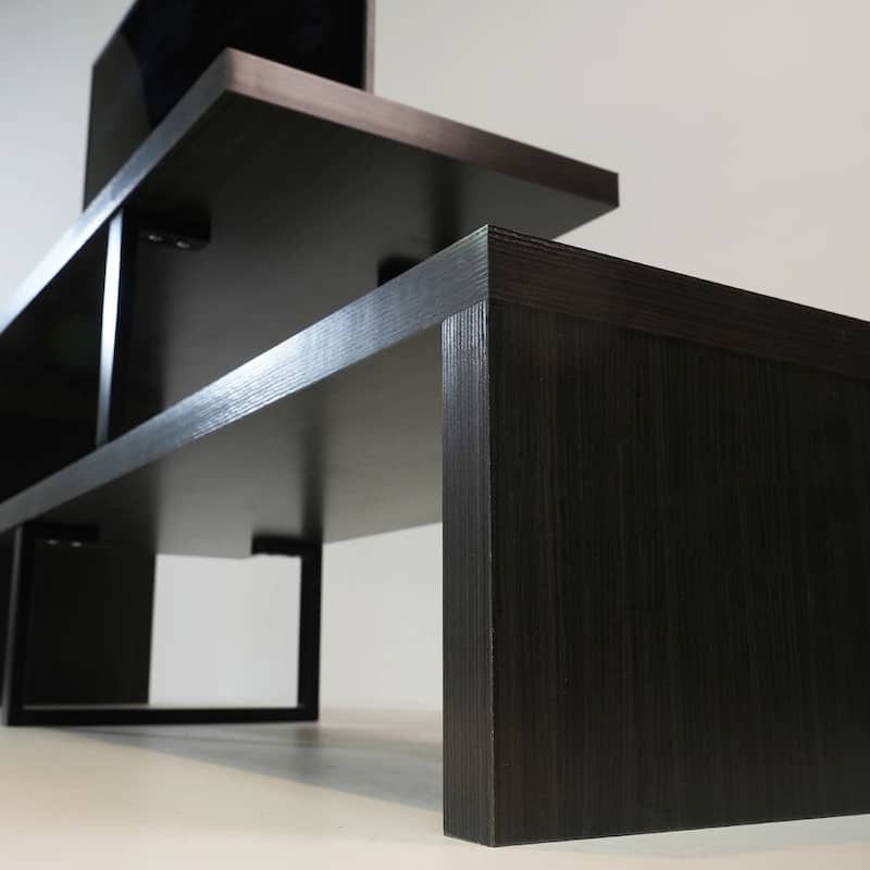 Orford Minimalist Modern MDF Wooden Shelves TV Console Entertainment Stand with Iron Legs Low Maintenance