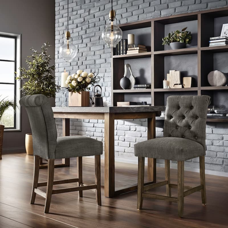 Krakova Tufted Rolled Back Stools (Set of 2)