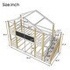 preview thumbnail 2 of 10, Twin over Twin House Bunk Bed with Staircase and Blackboards, White
