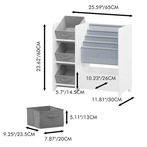 Kids Bookshelf and Toy Storage Organizer