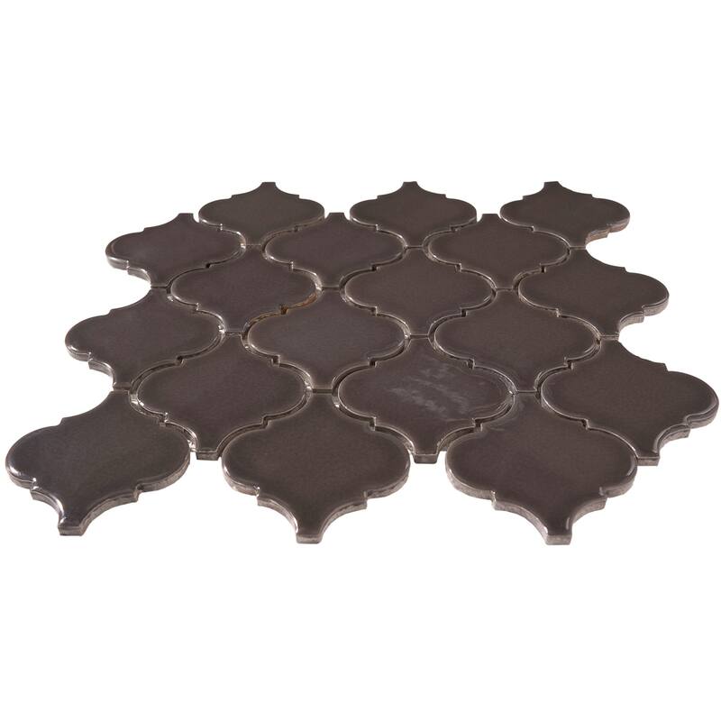 Arabesque 3.3" x 3.4" Porcelain Glossy Mosaic Tile