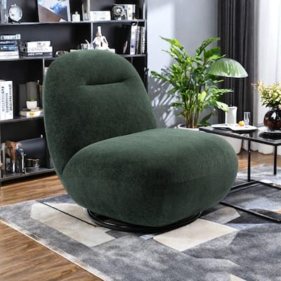 Ice Flower Velvet Swivel Accent Chair with Solid Wood Frame, High-Density Foam Cushion, and Minimalist Design