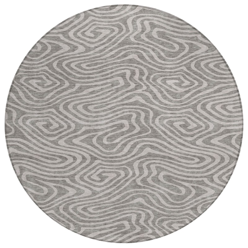 Machine Washable Indoor/ Outdoor Abstract Modern Chantille Rug