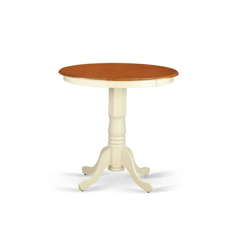 HomeStock 3-Pc Buttermilk and Cherry Solid Wood Top - Dining Room Set - Seats 4
