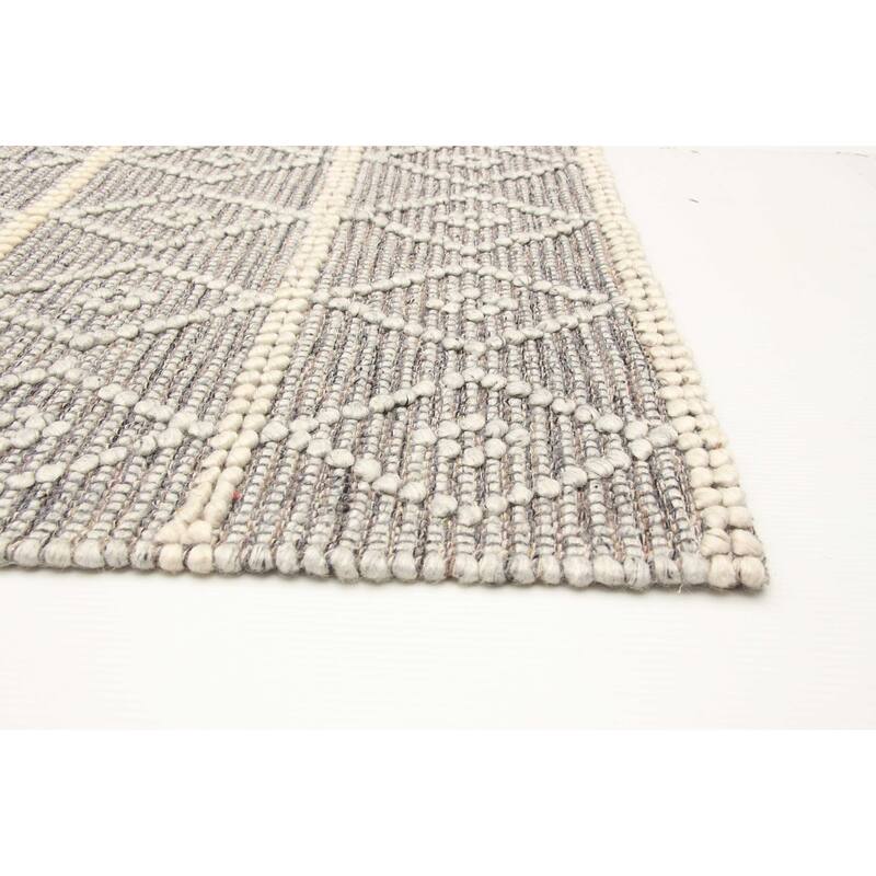 ECARPETGALLERY Braid weave Sienna Dark Grey Wool Rug - 5'1 x 7'9