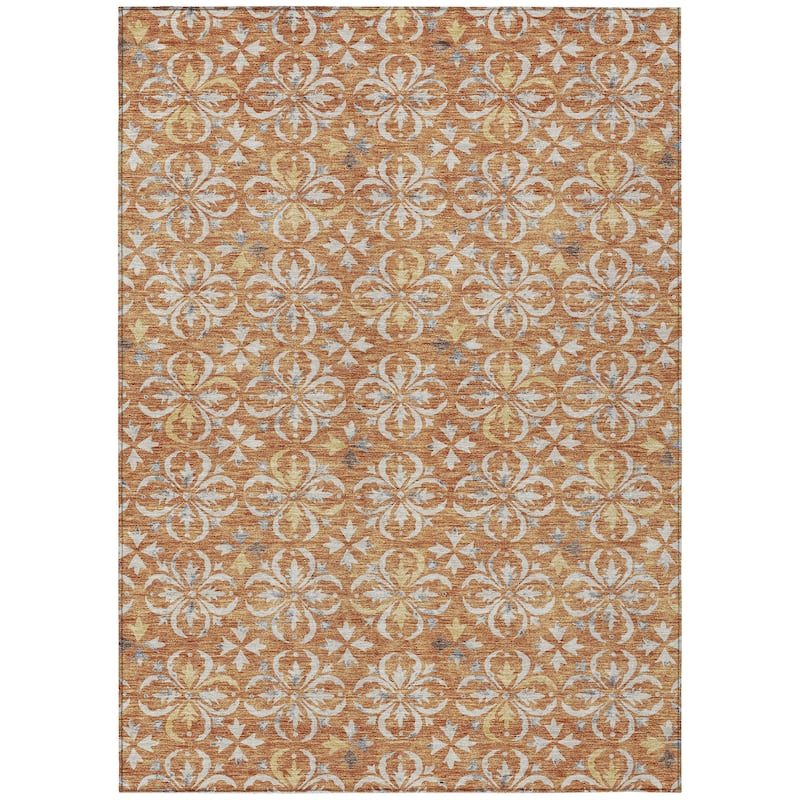 Machine Washable Indoor/ Outdoor Chantille Traditional Medallion Rug