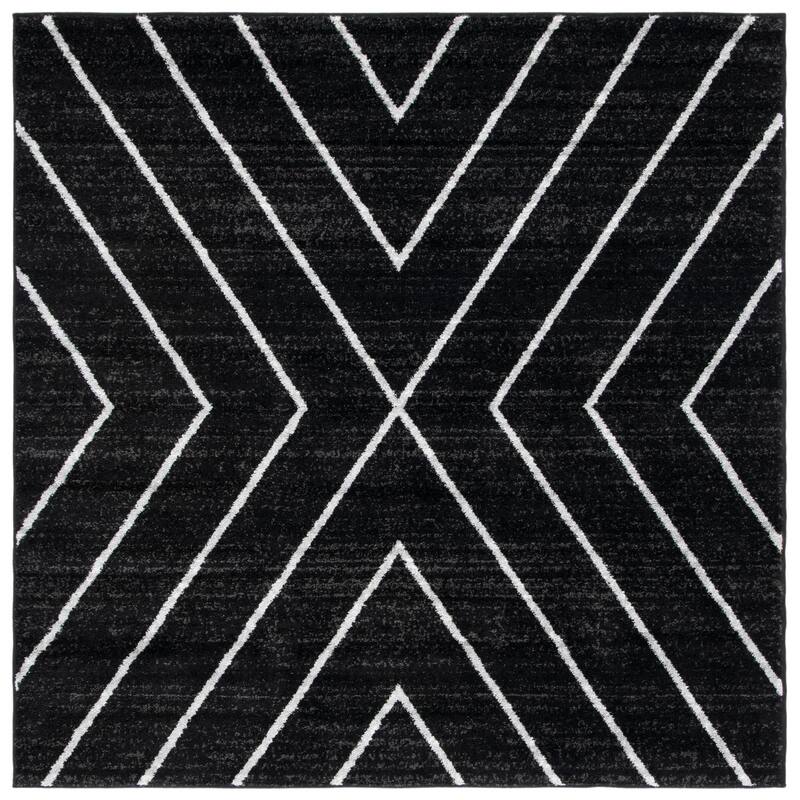 SAFAVIEH Adirondack Hediye Vintage Oriental Rug - 4' Square - Black/Light Grey