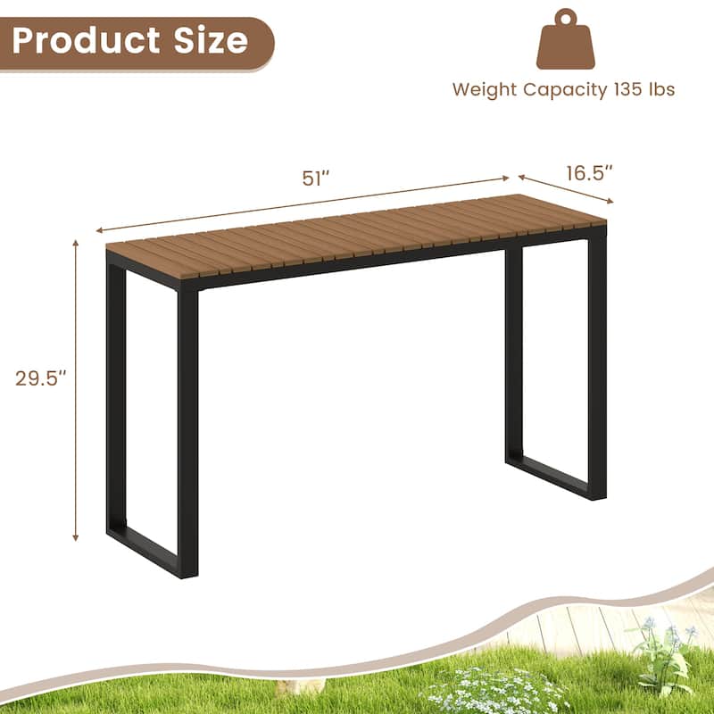 Costway Outdoor Console Table with Metal Frame Foot Pads Buffet Bar - See Details