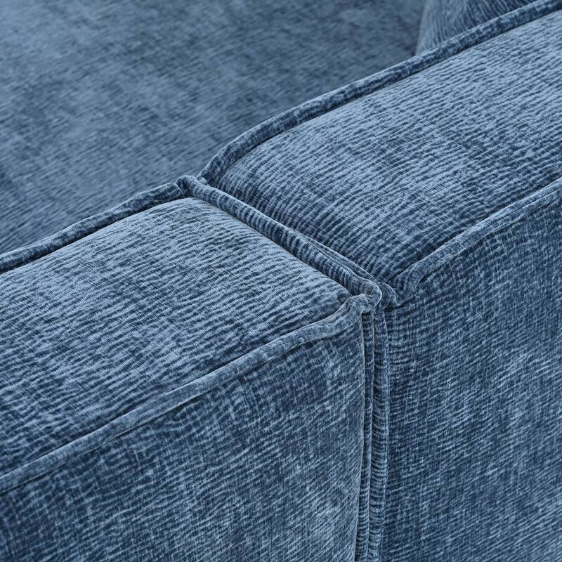 Modular L-Shape Sectional Sofa with Chaise, High Density Sponge Sectional Sofa, Chenille Fabric Sofa with 2 Throw Pillows