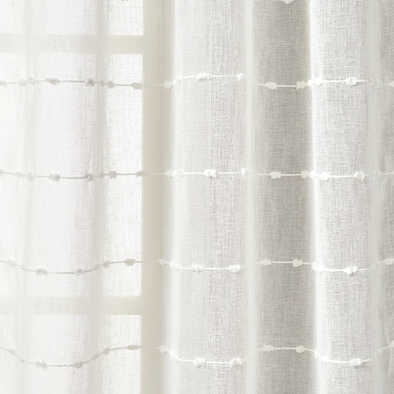 Lush Decor Farmhouse Textured Back Tab Rod Pocket Sheer Window Curtain Panels Set