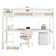 preview thumbnail 9 of 38, Twin Loft Wood Bed with Under-bed, Built-in Desk, a Storage Cabinet of 2 Drawers, Guardrails, Ladder