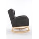 preview thumbnail 95 of 98, Teddy Fabric Upholstered Rocking Armchair with Solid Wood Frame & Legs, Cozy Ergonomic Lounge Chair with Soft Cushioning