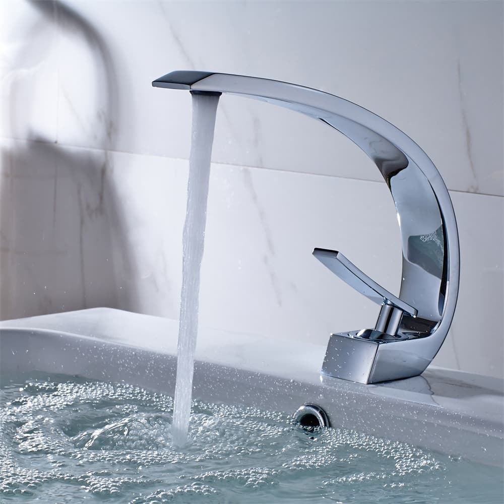 Chrome Bathroom Faucet,Faucet for Bathroom Sink,Single Hole Faucet