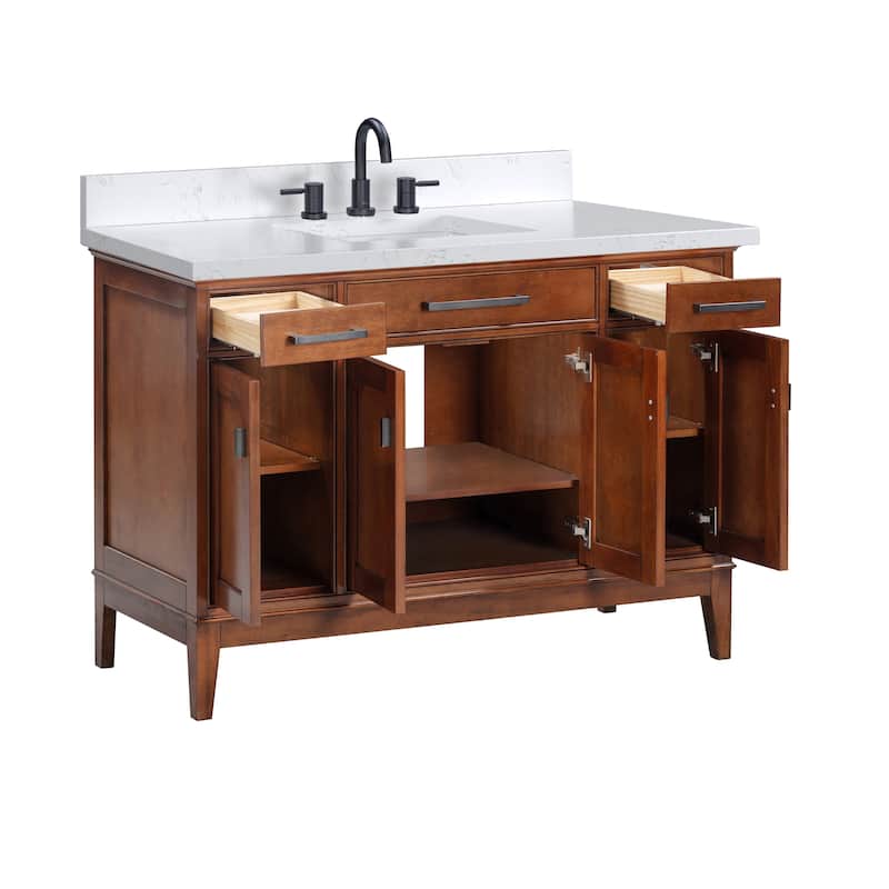 Madison 48 in. Single Sink Bathroom Vanity with Engineered Stone Top - 49" x 22"D x 35"H
