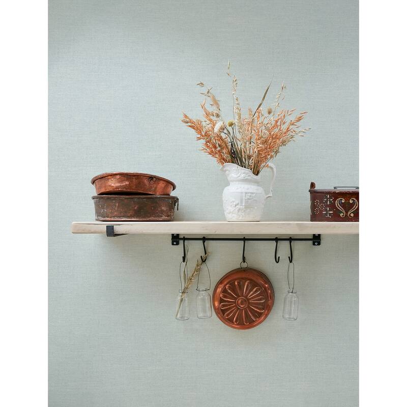 Chesapeake Chambray Light Blue Fabric Weave Wallpaper