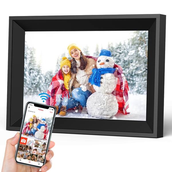 slide 2 of 8, 10.1" IPS Touch Screen Digital Picture Frame with 16GB Storage Black