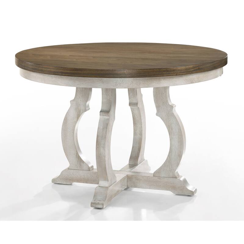 Murphy Walnut and Antique White Round Dining Table