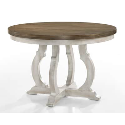 Murphy Walnut and Antique White Round Dining Table