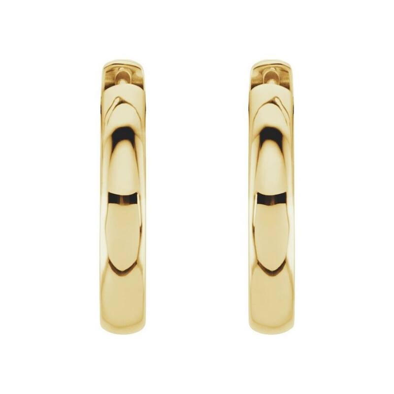 Curata 14k Yellow Gold 17.5mm Polished Hinged Earrings