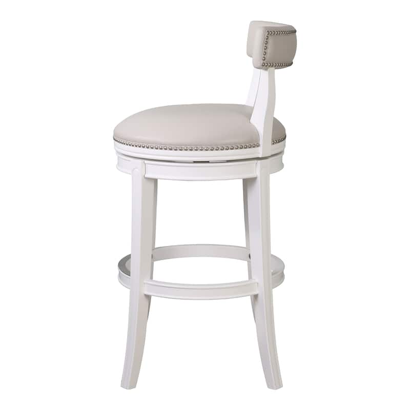 Pasha Wood Swivel Bar Stool with Upholstered Seat and Back