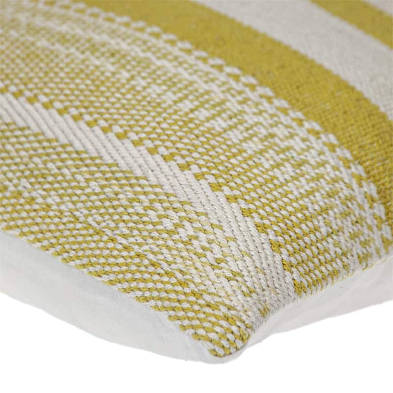 Striped Square Throw Pillow - 18" - Yellow and White