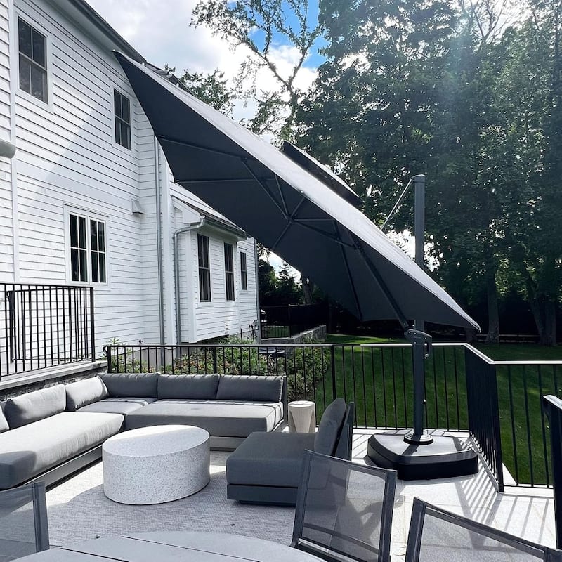 PURPLE LEAF Patio Cantilever Umbrella with 360 Degree Rotation
