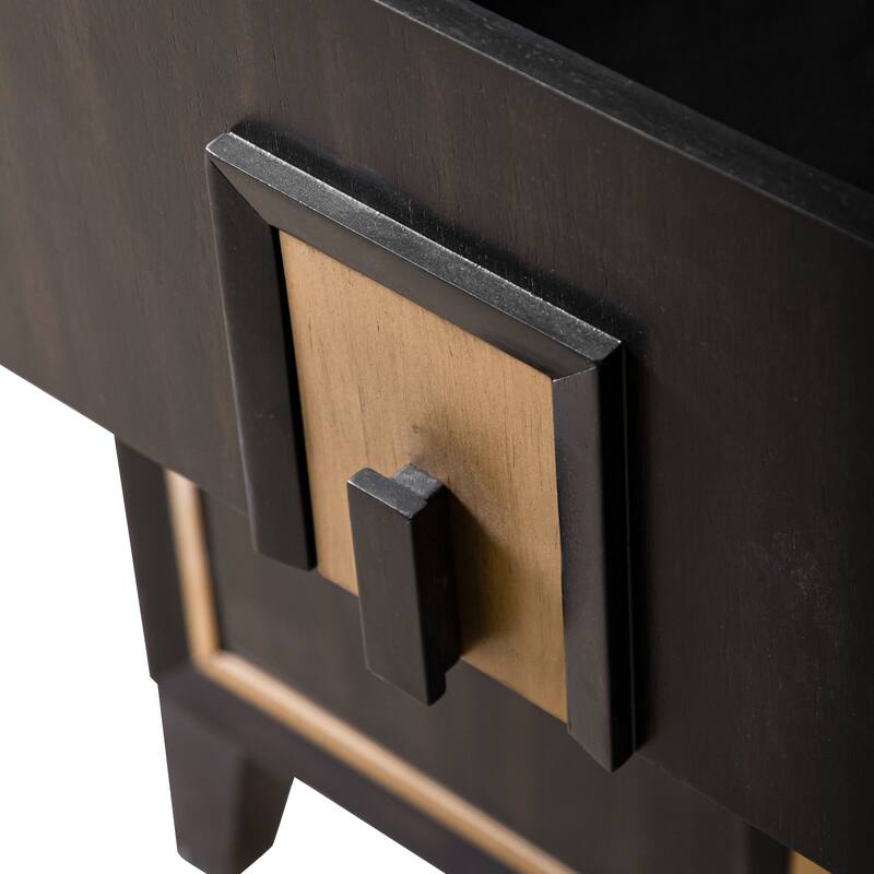 Furniture of America Nyx Modern 2-piece Espresso Solid Wood Dresser and Mirror Set