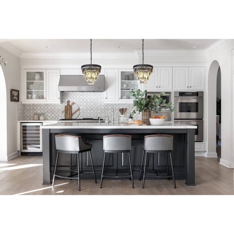 3-Light 13" Cone Shape 4-Tier Crystal Chandelier