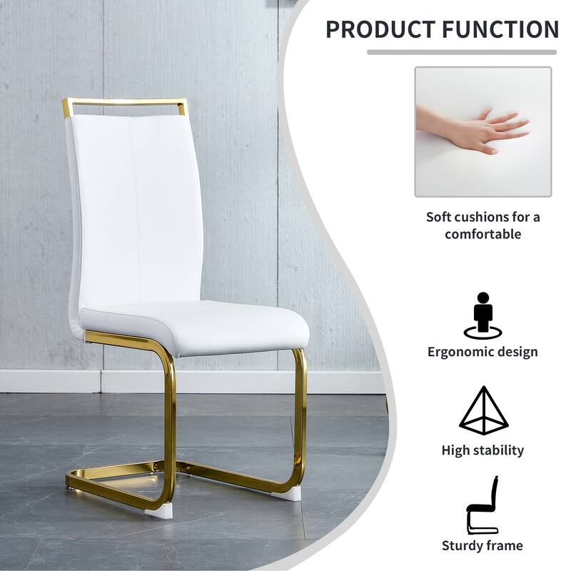 1 table and 6 chairs. Modern, simple and luxurious white imitation marble rectangular dining table