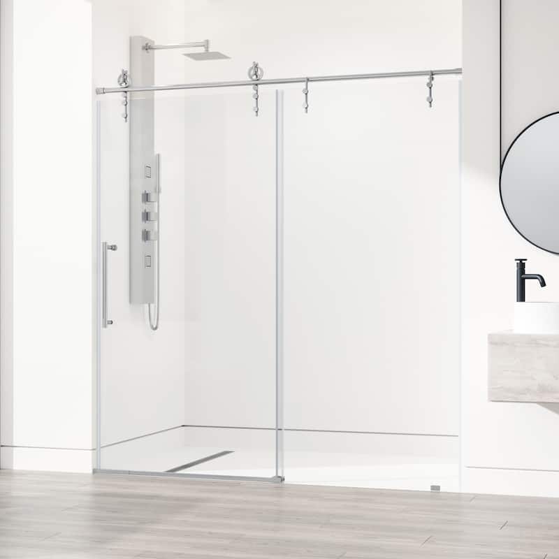 VIGO Hamilton 56" to 60" W x 78" H Frameless Sliding Shower Door