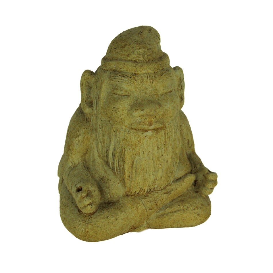 Shop Designer Stone Rustic Brown Meditating Garden Gnome Concrete