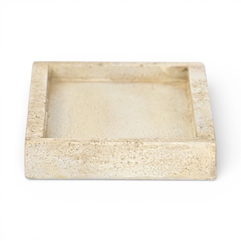 Avice 9.75" Beige Stone Style MGO Decorative Rectangle Tray