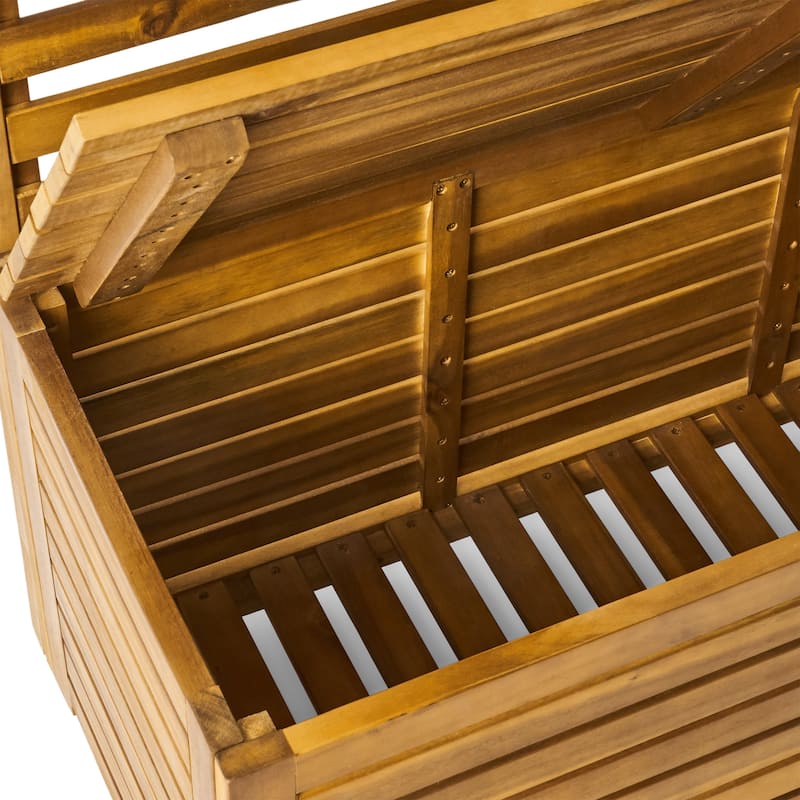 Storage bench with rack