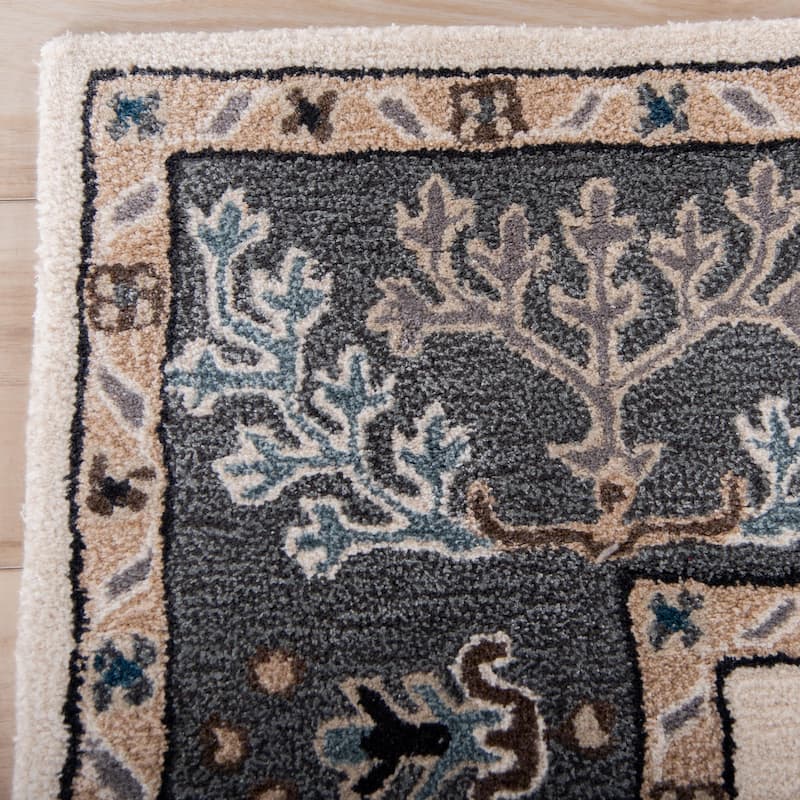 Alora Decor Cyrus Ivory Bordered Hand-Tufted Wool Rug